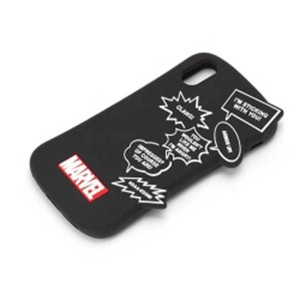 iPhone XS/X ケース MARVEL ロゴ/ブラック シリコン カバー ソフト 保護 耐衝撃 シンプル オシャレ カッコイイ おしゃれ キャラ PGA