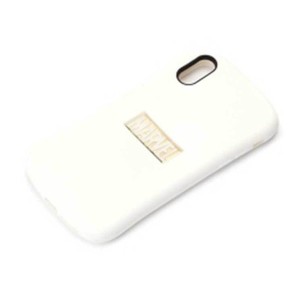 iPhone XR ケース MARVEL ロゴ/ホワイト&ゴールド シリコン カバー ソフト 保護 耐衝撃 シンプル オシャレ カッコイイ おしゃれ キャラ P