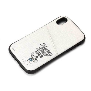iPhone XS/X ケース ディズニー ミッキーマウス／グレー カバー タフポケットケース PUレザー カードポケット 可愛い かわいい おしゃれ 