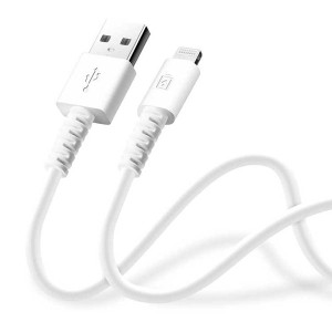 iPhone ケーブル ホワイト 充電 通信 やわらかケーブル USB-A Lightning iPhone iPad iPod 1.2m PGA