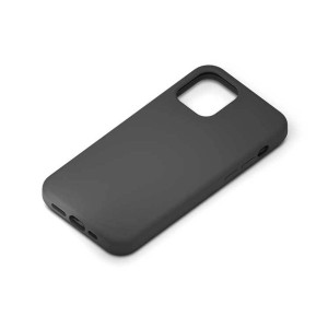 iPhone 12mini ケース ブラック シリコン ソフト カバー さらさら シルキータッチ シンプル 保護 PGA