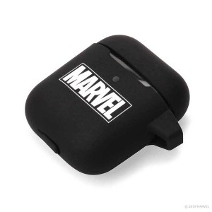 Air Pods ケース MARVEL MARVEL ロゴ/ブラック シリコン ソフト カバー さらさら  シンプル カッコイイ オシャレ おしゃれ キャラ PGA