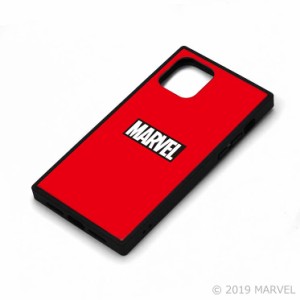 iPhone 11Pro ケース MARVEL ロゴ/レッド カバー ガラス ハイブリッド カッコイイ かっこいい シンプル おしゃれ キャラ PGA