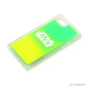 iPhone SE(第2世代)/8/7/6s/6 ケース スターウォーズ グリーン&イエロー ネオンサンド カバー 光る 蓄光 グリッター 可愛い かわいい お