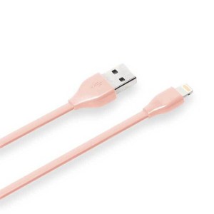 iPhone ケーブル ピンク Lightning 充電 通信 フラットケーブル iPad iPod 充電 通信 0.5m PGA