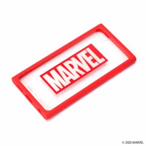 iPod touch 第5世代/6世代/7世代 ケース MARVEL ロゴ/レッド ガラスタフケース カバー ラウンド 可愛い かわいい おしゃれ キャラ PGA