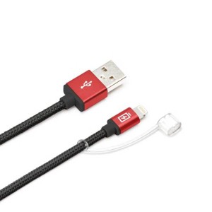 iPhone ケーブル レッド Lightningコネクタ USBタフケーブル 1.2m 充電 通信 PGA