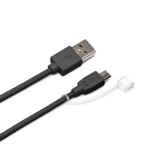 スマートフォン ケーブル ブラック micro USB タフケーブル 充電 1.0m PGA