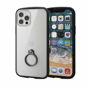 エレコム iPhone12 iPhone12 Pro ケース カバー フレームカラー リング 耐衝撃 TPU 背面 クリア 硬度8H 薄型 スリム 軽い スタンド ポリ