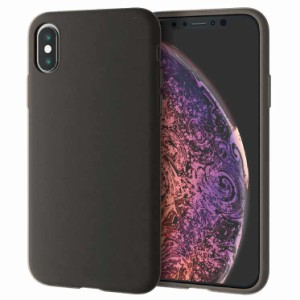 エレコム iPhoneX iPhoneXS ケース カバー シリコンケース 柔らかい アンチダストコート ブラック PM-A18BSCBK