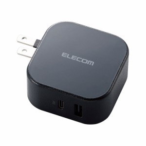 エレコム USB コンセント PD 充電器 20W スマホ タブレット USB-C ×1ポート USB-A×1ポート ブラック 高速 MPA-ACCP20BK