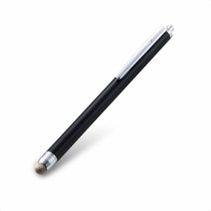 エレコム タッチペン 導電繊維 滑り心地 なめらか 指紋防止 防汚 スタンダード シンプル ブラック P-TPS03BK