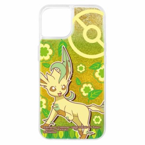 iPhone 13 ケース ポケモン リーフィア グリッターカバー ラメ キラキラ かわいい 可愛い おしゃれ オシャレ キャラ イングレム