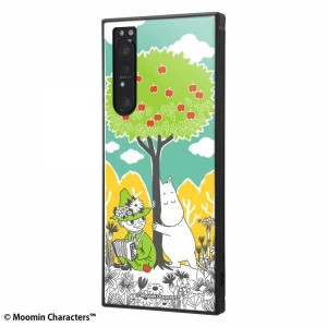 Xperia 1 II 耐衝撃ケース ムーミン コミック ハイブリッドカバー KAKU スクエア 四角 キャラ おしゃれ かわいい 可愛い イングレム IQ-A