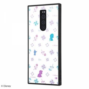 Xperia 1 耐衝撃ケース ディズニー アナと雪の女王 ハイブリッドカバー KAKU スクエア 四角 キャラ おしゃれ かわいい 可愛い イングレム