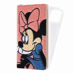 iPhone 13 ケース ディズニー ミニーマウス 手帳型カバー サガラ刺繍 カメラ保護 ミラー 鏡 カードポケット 収納 可愛い かわいい おしゃ