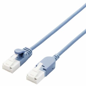 エレコム LANケーブル Cat6A スイングコネクタ 左右90°回転 爪折れ防止 スリムケーブル(直径3.5mm) RoHS 1m ブルー LD-GPATSW-BU10