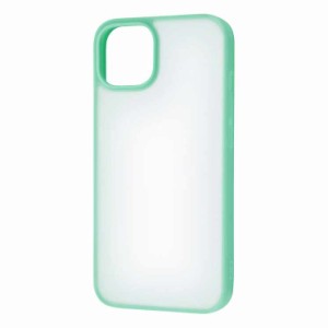 iPhone 13 ケース シアーホワイト/ミント ハイブリッドカバー SHEER 透明 クリア マット さらさら ラバー おしゃれ オシャレ かわいい 可