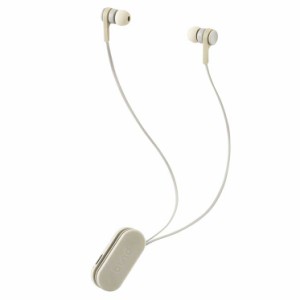 エレコム ワイヤレスイヤホン Bluetooth5.0 両耳 コードあり 巻き取り式 クリップ付 ストーンホワイト コンパクト ELECOM