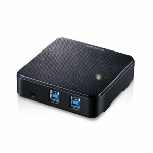 エレコム USB切替器/USB3.0/PC側2ポート/接続機器4ポート/手元スイッチ/ブラック ELECOM