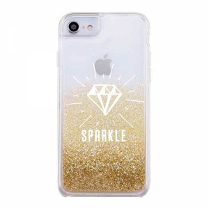 iPhone SE(第2世代)/8/7 グリッターケース SPARKLE ゴールド ラメ カバー キラキラ 保護 かわいい おしゃれ 可愛い イングレム IJ-P76LG1