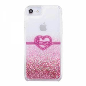 iPhone SE(第2世代)/8/7 グリッターケース ネオン ピンク ラメ カバー キラキラ 保護 かわいい おしゃれ 可愛い イングレム IJ-P76LG1P-B