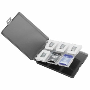エレコム SDケース SD 12枚収納 （SDカード1枚＋マイクロSDカード11枚） インデックスラベル ナンバーラベル クリアタイプ 12枚収納 ELEC
