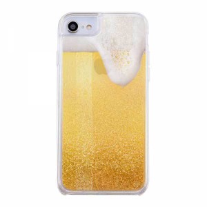 iPhone SE(第2世代)/8/7 グリッターケース ビール ゴールド ラメ カバー キラキラ 保護 かわいい おしゃれ 可愛い イングレム IJ-P76LG1G