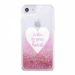 iPhone SE(第2世代)/8/7 グリッターケース ロゴ ピンク ラメ カバー キラキラ 保護 かわいい おしゃれ 可愛い イングレム IJ-P76LG1P-BV0