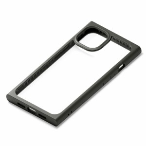 iPhone 13  ケース ブラック 透明 クリア 背面 スクエア 耐衝撃 硬度9H かわいい 可愛い おしゃれ オシャレ シンプル PGA