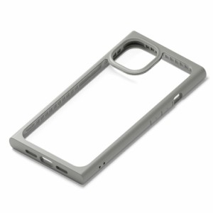 iPhone 13  ケース グレー 透明 クリア 背面 スクエア 耐衝撃 硬度9H かわいい 可愛い おしゃれ オシャレ シンプル PGA