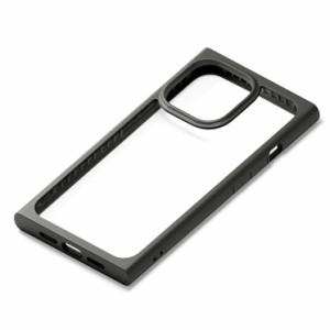 iPhone 13 Pro ケース ブラック 透明 クリア 背面 スクエア 耐衝撃 硬度9H かわいい 可愛い おしゃれ オシャレ シンプル PGA