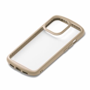 iPhone 13 Pro ケース ベージュ ガラスタフケース カバー 耐衝撃 硬度9H 透明 クリア かわいい 可愛い おしゃれ オシャレ シンプル PGA