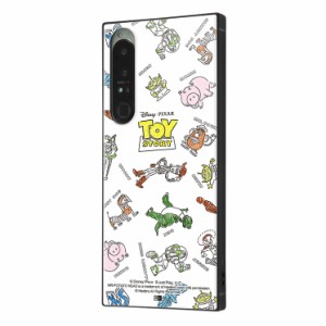 Xperia 1 IV  ケース ディズニー トイ・ストーリー 総柄 耐衝撃カバー KAKU ハイブリッド スクエア 四角 かわいい 可愛い おしゃれ オシ