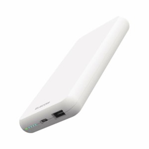 エレコム モバイルバッテリー 10000mAh 大容量 15W 3A 15W 3A 入出力 Type-C ×1 出力 USB-A ×1 おまかせ充電対応 充電器 ホワイト ELEC