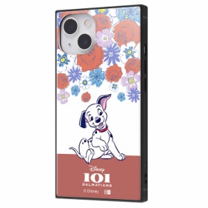 iPhone 13 ケース ディズニー 子犬 フラワー カバー 耐衝撃ハイブリッド KAKU スクエア 四角 かわいい 可愛い おしゃれ オシャレ シンプ