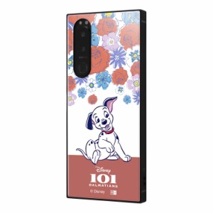 Xperia 5 III エクスペリア SO-53B SOG05 ケース ディズニー 子犬 フラワー カバー 耐衝撃ハイブリッド KAKU スクエア 四角 かわいい 可