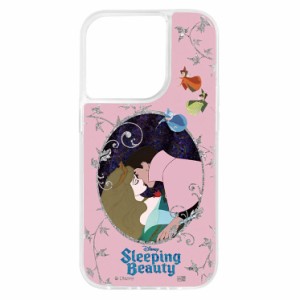 iPhone 14 Pro スマホ ケース カバー 眠れる森の美女 ラメ グリッター キラキラ オーロラ姫 王子 シルバー Disney ディズニー キャラクタ