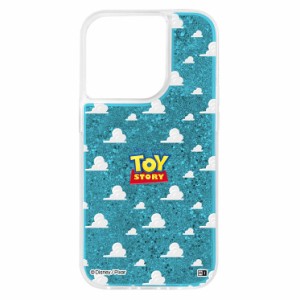 iPhone 14 Pro スマホ ケース カバー トイストーリー ロゴ ラメ グリッター キラキラ Toy Story 青空 シルバー Disney ディズニー キャラ