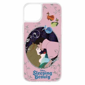 iPhone 14 Plus スマホ ケース カバー 眠れる森の美女 ラメ グリッター キラキラ オーロラ姫 王子 シルバー Disney ディズニー キャラク