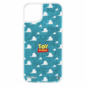 iPhone 14 Plus スマホ ケース カバー トイストーリー ロゴ ラメ グリッター キラキラ Toy Story 青空 シルバー Disney ディズニー キャ