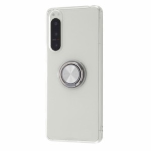 Xperia 5 IV クリア スマホ ケース カバー リング 付 『 TPU ソフト 』 クリア x シルバー スマホリング SO-54C SOG09 透明 傷に強い 耐