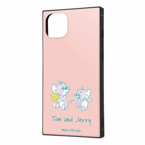 iPhone 14 Plus スマホ ケース カバー 『 トムとジェリー 』 ピンク ジェリー タフィー チーズ トムジェリ スクエア 傷に強い 耐衝撃 頑
