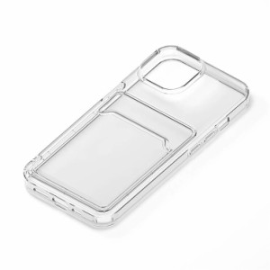 iPhone 14 13 抗菌 クリア ケース ポケット付 カバー スマホケース おしゃれ かわいい 透明 ソフト カード ポケット 収納 アイフォン ア
