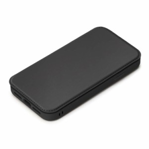 iPhone 14 13 手帳型 ケース シンプル 背面 クリア 透明 カバー スマホケース おしゃれ かわいい カード ポケット 収納 ブラック 黒 アイ