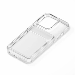 iPhone 14 Pro 抗菌 クリア ケース ポケット付 カバー スマホケース おしゃれ かわいい 透明 ソフト カード ポケット 収納 アイフォン ア