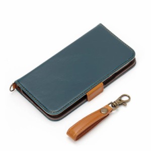 iPhone 14 Pro 手帳型 ケース シンプル レザー カバー スマホケース おしゃれ かわいい カード ポケット 収納 スタンド ブルー 青 アイフ