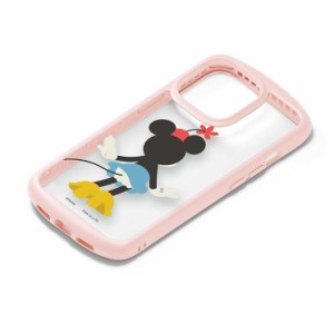 iPhone 14 Pro クリア ケース ディズニー ミニー マウス カバー スマホケース おしゃれ かわいい 背面 透明 ピンク 後ろ姿 アイフォン ア