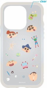 クレヨンしんちゃん iPhone 14Pro ケース カバー しんちゃん カスカベ防衛隊 クリア 透明 キャラクター グッズ アニメ 映画 クレしん 春