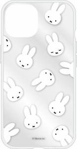 ミッフィー iPhone 14 iPhone 13 クリア ケース カバー スマホケース 背面 透明 おしゃれ かわいい 総柄 フェイス 顔 キャラクター グッ